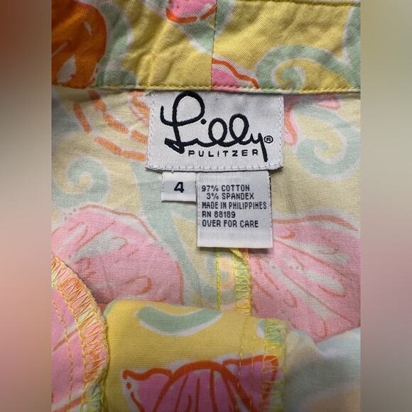 Vintage Lilly Pulitzer White Size 4 Label Woman’s Sandbar Capri Print Pants - Picture 6 of 7